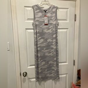Hilary Radley Gray Camo Midi Dress